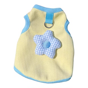 兔子衣服春夏季可爱小花背心多巴胺可牵引垂耳侏儒兔兔宠物防掉毛