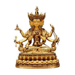 欧斯特全鎏金《尊胜佛母》精工铜雕室内家用《朗觉玛》铜像15寸