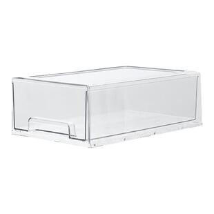 洋洋鱼透明抽屉式收纳盒家用多功能桌面储物盒面膜文具零食整理盒