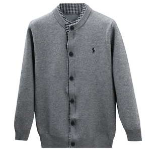 假两件针织衫开衫男保罗刺绣2025秋季新款男士毛衣外套休闲上衣潮