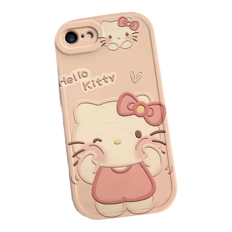 适用于苹果7/8plus手机壳iPhone14新款硅胶软壳12/13mini凯蒂猫13Pro防摔14ProMax全包6s卡通14plus女保护套