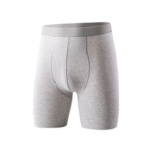 大码内裤男加长款防磨腿运动平角裤阴囊托宽松版舒适纯棉四角裤