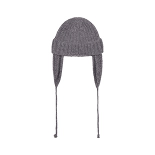 SPELLEDIT2025冬季新品飞行员针织帽韩版时尚羊毛系带套头帽子女