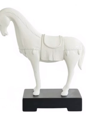 美式乡村清秀风格陶瓷白马摆件家居软装饰台面摆件摆设样板房橱窗