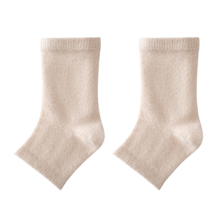 山羊绒中筒袜子护脚踝套男女保暖露指袜套短款护足跟脚腕脚脖老人