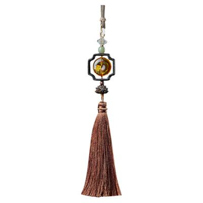 琥珀平安扣流苏汽车挂件