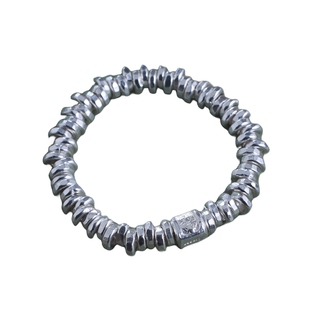 熙素原创盘缠手串999足银手链手工实心锤纹男女同款定制纯银手饰