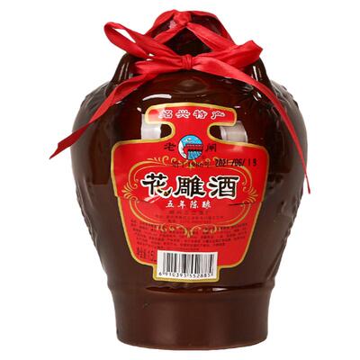 绍兴特产黄酒老闸五年陶坛装半干