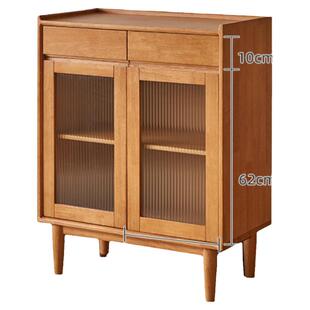 家逸实木餐边柜一体靠墙储物柜客厅茶水柜边柜小户型置物柜咖啡柜