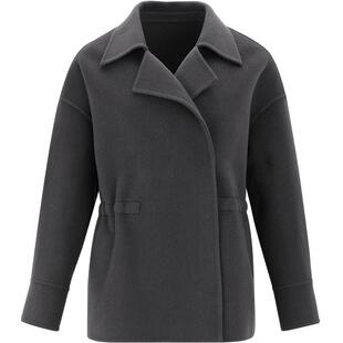 MindBridge冬收腰羊毛大衣2025年毛呢上衣女士短款翻领毛呢外套