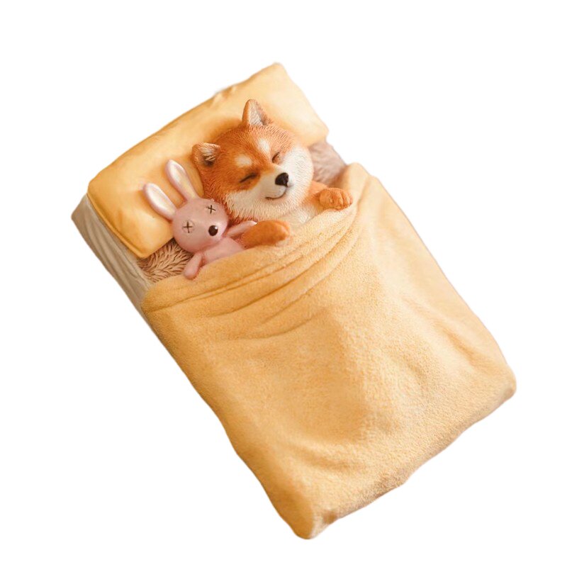 现货JXK small 单身狗2.0可爱治愈系睡觉柴犬手办模型冰箱贴摆件