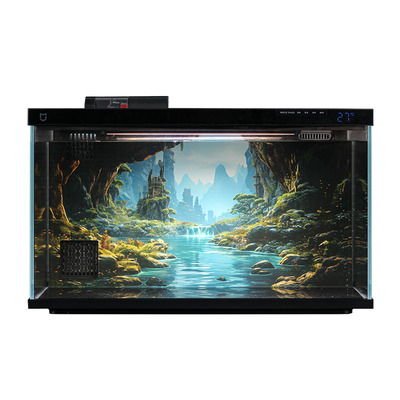 适配小米家智能鱼缸背景板贴纸图