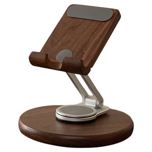 实木手机支架床头懒人直播桌面复古高端支撑架可调节ipad平板架子