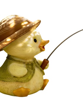 鱼缸装饰造景摆件全套可爱小黄鸭子钓鱼工位改造室内假山流水景观