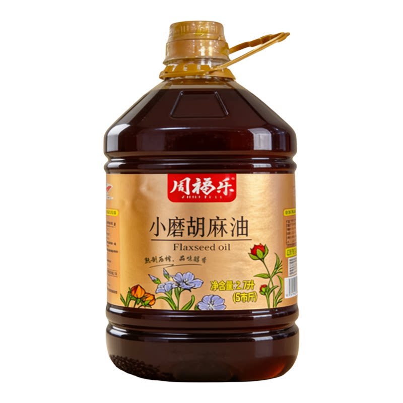 周福乐宁夏熟榨浓香纯胡麻油5斤