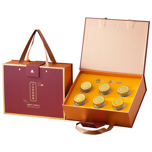 新年礼盒定制蜂蜜包装盒含玻璃瓶春节天地盖高档伴手礼礼品盒空盒