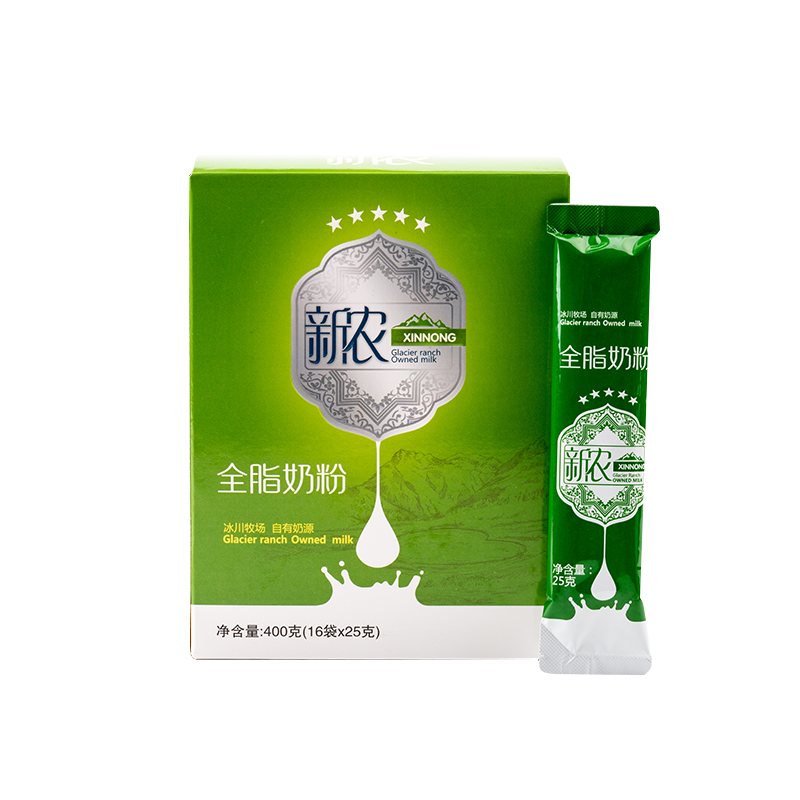 新农纯牛奶粉400g盒装独立包装新疆天山牧场奶源全家共享装
