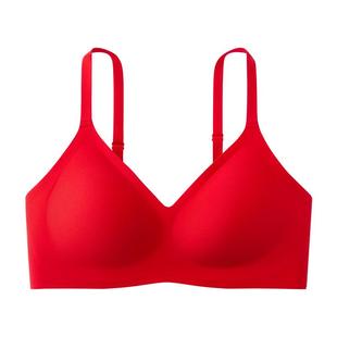 有棵树本命年内衣套装女无痕收副乳小胸聚拢红色文胸无钢圈胸罩女
