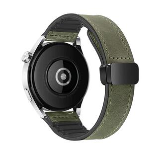 适用华为手表表带GT2/GT3/pro/GT4/gt5男款Watch5/3/4/Pro运动真皮硅胶2E复古牛皮gt1替换带疯马纹磁吸扣46mm