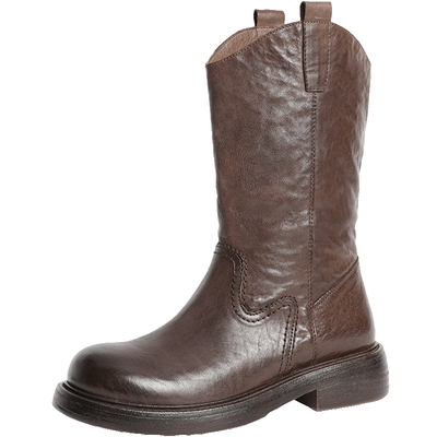 百丽复古西部牛仔靴女靴