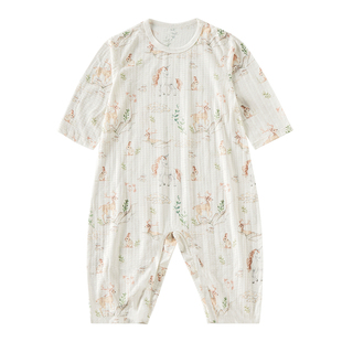 ELLE baby儿童连体睡衣纯棉a类2026新款空调服男童女童宝宝家居服