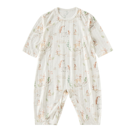 ELLE baby儿童连体睡衣纯棉a类2026新款空调服男童女童宝宝家居服