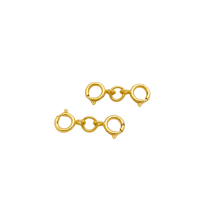 S925银镀真金手链项链双头弹簧扣