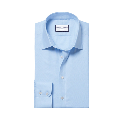 CHARLESTYRWHITT尖领长免烫衬衫