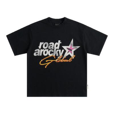 ROCKYROAD25春夏新品立体标语LOGO印花短袖黄色运动裤套装