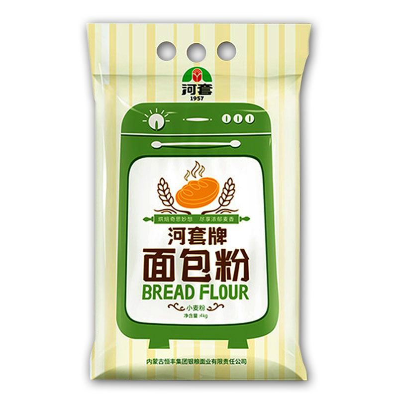 河套牌面包粉4kg/2kg小麦烘焙面粉面包机粉吐司披萨家用面粉原料