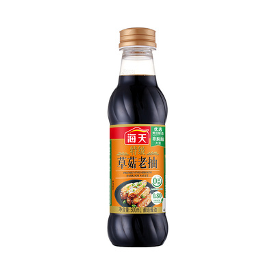 海天特级草菇老抽500ml家用厨房红烧炒菜卤味上色调味品酿造酱油