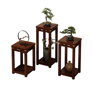 实木花架子客厅落地式高档中古风花盆置物架2026新款盆栽摆放架子