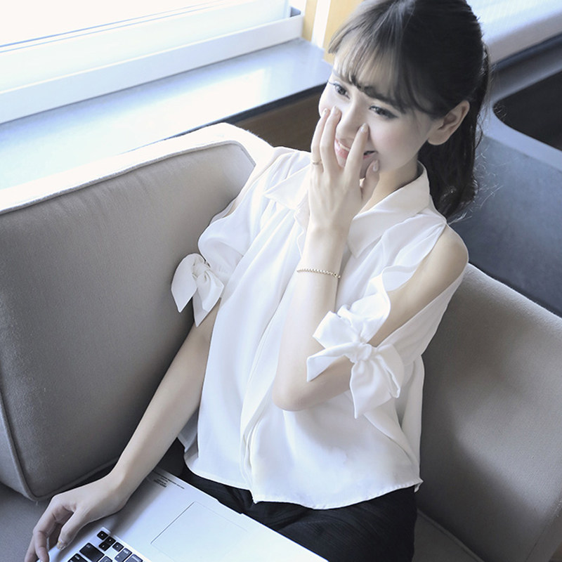 2019淑上衣女装韩版打底新款露肩系带短袖衬衫潮在类目 女装/女士精品, 衬衫中 - 来自Buy2taobao.com提供专业的淘宝代购服务