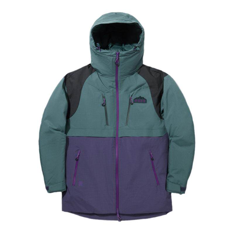 李宁正品冬季新款男女款时尚拼色防风透湿鹅绒宽松羽绒服AYMU547