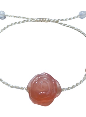 天然原矿玛瑙有钱花手链花开富贵