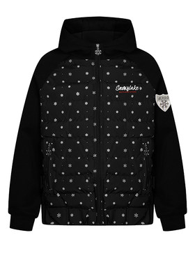 WUIU美式复古雪花满印连帽棉服