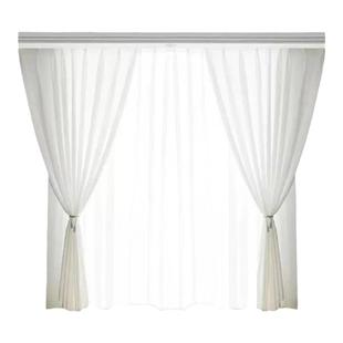 防晒隔热镜面纱奶油色透光不透人窗纱纱帘温馨窗帘遮阳帘阳台客厅