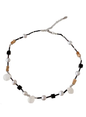 Gallery天然石拼接串珠锁骨链