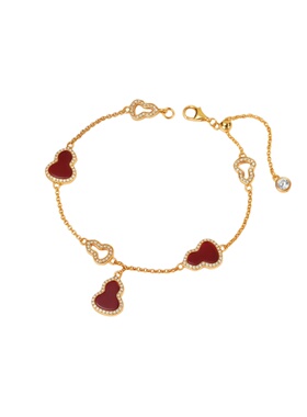 红玛瑙葫芦S925纯银福禄轻奢手链