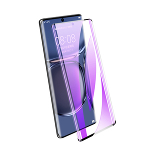 适用华为p50pro钢化膜抗蓝光防指纹玻璃p50手机膜新款曲面无白边防摔p50e全屏覆盖护眼保护huawei高清防爆por