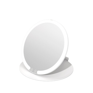 媚彩折叠化妆镜旅游便携led带灯镜子新款台式旅行梳妆镜美妆镜子