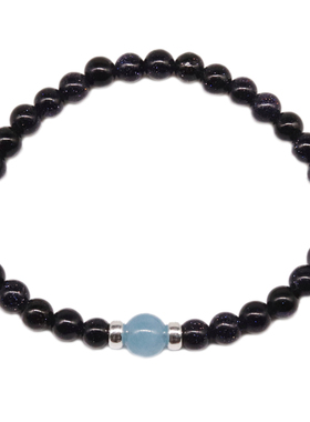 星辰复古星空蓝砂石手链女礼物