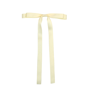 少女丝带芭蕾风奶油白色蝴蝶结飘带发夹女顶夹森系鸭嘴发卡头饰品