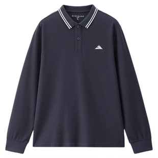 佐丹奴Polo男装山峰刺绣撞色领珠地针织长袖POLO 13015605