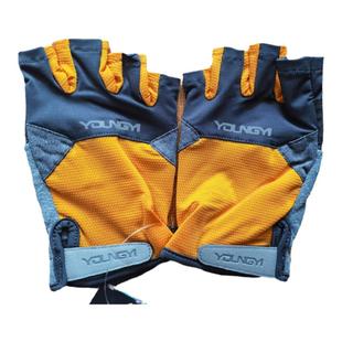 超薄防晒透气登山跑步晨练男士半指半截手套防滑透气清爽