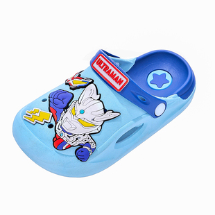 奥特曼联名儿童洞洞鞋男童夏季防滑软底包头凉拖鞋宝宝沙滩鞋