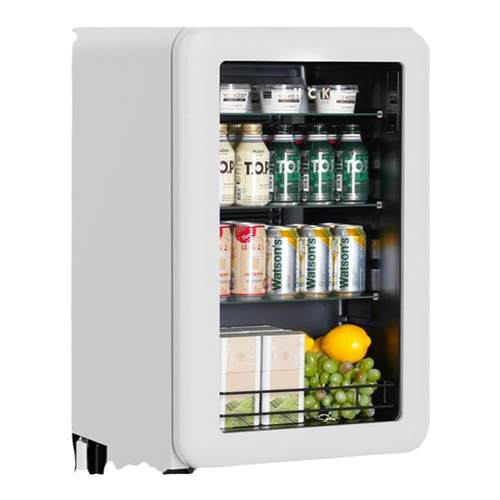 HCK哈士奇小冰吧透明冷藏柜家用客厅办公室饮料茶叶小型复古冰箱