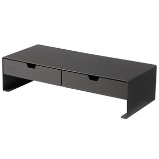 霜山电脑增高架带抽屉收纳键盘显示器底座垫高支架办公桌面置物架