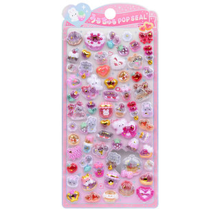 日系新款可爱动物立体烫金浮雕贴纸儿童小鼻嘎手机壳装饰水晶贴画