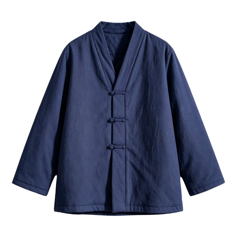 冬季加厚保暖汉服盘扣唐装外套男